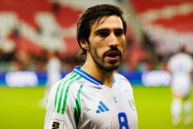 Sandro Tonali, 2026 Dünya Kupası Avrupa eleme maçında İsrail ve İtalya milli takımları arasında görüldü (Maciej Rogowski / Ball Raw Images)