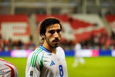 Sandro Tonali, 2026 Dünya Kupası Avrupa eleme maçında İsrail ve İtalya milli takımları arasında görüldü (Maciej Rogowski / Ball Raw Images)