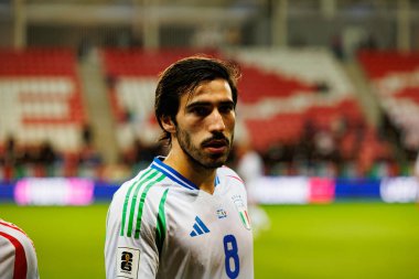 Sandro Tonali, 2026 Dünya Kupası Avrupa eleme maçında İsrail ve İtalya milli takımları arasında görüldü (Maciej Rogowski / Ball Raw Images)