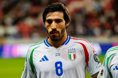 Sandro Tonali, 2026 Dünya Kupası Avrupa eleme maçında İsrail ve İtalya milli takımları arasında görüldü (Maciej Rogowski / Ball Raw Images)