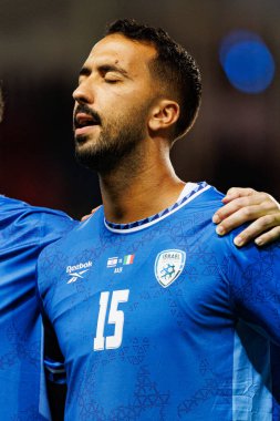 Eliel Peretz, 2026 Dünya Kupası Avrupa ön eleme maçında İsrail ve İtalya milli takımları arasında görüldü (Maciej Rogowski / Ball Raw Images)