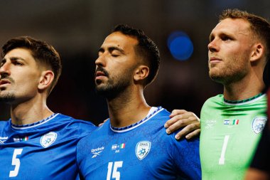 Idan Nachmias, Eliel Peretz ve Daniel Peretz, 2026 Dünya Kupası Avrupa ön eleme maçında İsrail ve İtalya milli takımları arasında görüldü (Maciej Rogowski / Ball Raw Images)