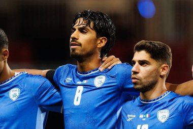 Dor Peretz ve Manor Salomon, İsrail ve İtalya milli takımları arasında oynanan 2026 Dünya Kupası Avrupa ön eleme maçı sırasında görüldü (Maciej Rogowski / Ball Raw Images)