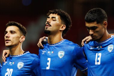 Dan Bito, Roy Revivo ve Anan Khalaili, İsrail ve İtalya milli takımları arasında oynanan Dünya Kupası 2026 Avrupa ön eleme maçında görüldü (Maciej Rogowski / Ball Raw Images)