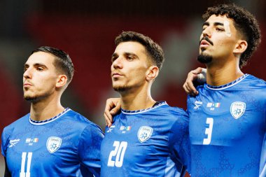 Oscar Gloukh, Dan Biton ve Roy Revivo, İsrail ve İtalya milli takımları arasında oynanan Dünya Kupası 2026 Avrupa ön eleme maçında görüldü (Maciej Rogowski / Ball Raw Images)