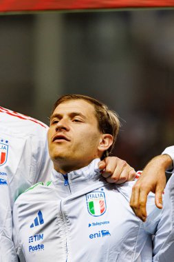 Dünya Kupası 2026 Avrupa ön eleme maçında İsrail ve İtalya milli takımları arasında görülen Nicolo Barella (Maciej Rogowski / Ball Raw Images)