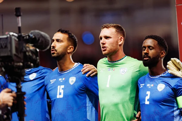 Eliel Peretz, Daniel Peretz ve Eli Dasa, 2026 Dünya Kupası Avrupa ön eleme maçında İsrail ve İtalya milli takımları arasında görüldü (Maciej Rogowski / Ball Raw Images)