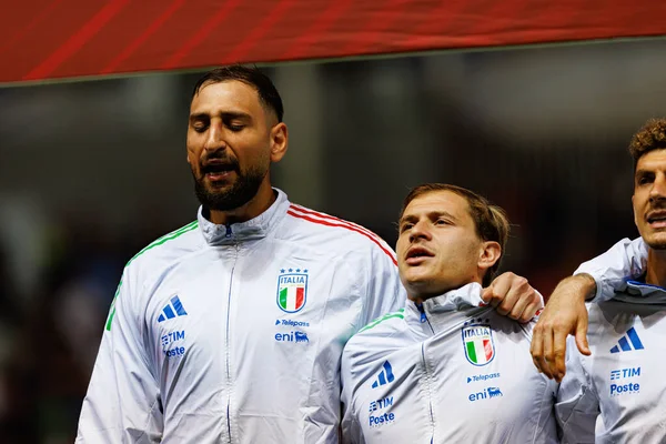 Gianluigi Donnarumma, Nicolo Barella ve Giovanni Di Lorenzo, 2026 Dünya Kupası Avrupa ön eleme maçında İsrail ve İtalya milli takımları (Maciej Rogowski / Ball Raw Images)