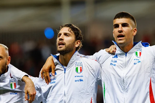 Manuel Locatelli ve Gianluca Mancini, 2026 Dünya Kupası 'nda İsrail ve İtalya milli takımları arasında oynanan Avrupa ön eleme maçında görüldü (Maciej Rogowski / Ball Raw Images)