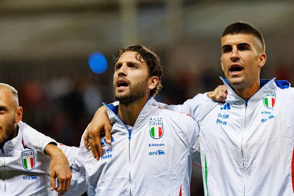 Manuel Locatelli ve Gianluca Mancini, 2026 Dünya Kupası 'nda İsrail ve İtalya milli takımları arasında oynanan Avrupa ön eleme maçında görüldü (Maciej Rogowski / Ball Raw Images)