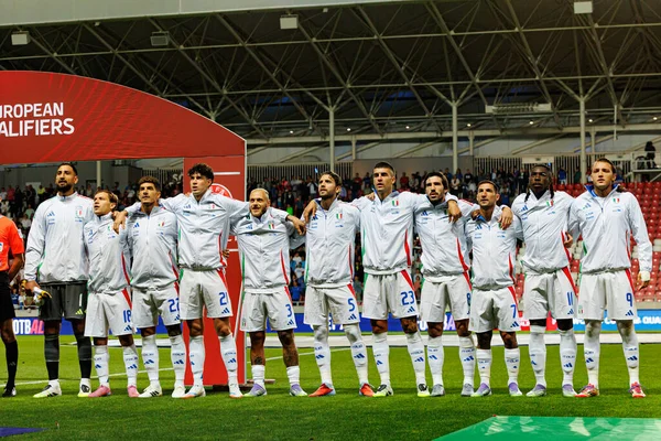 İtalya milli takımları arasında oynanan Dünya Kupası 2026 Avrupa ön eleme maçında İtalya ve İsrail 'in oyuncuları (Maciej Rogowski / Ball Raw Images))