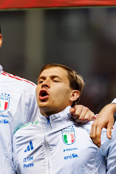 Dünya Kupası 2026 Avrupa ön eleme maçında İsrail ve İtalya milli takımları arasında görülen Nicolo Barella (Maciej Rogowski / Ball Raw Images)