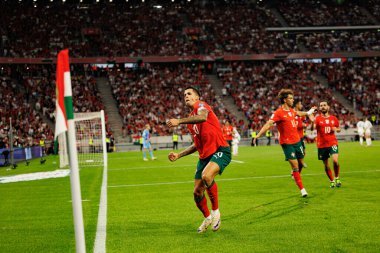 Joao Cancelo seen celebrating after scoring goal during World Cup 2026 European qualification game between national teams of Hungary and Poland (Maciej Rogowski/ Ball Raw Images)