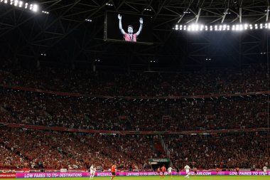 Fans of Hungary seen  during tribute for Diogo Jota during World Cup 2026 European qualification game between national teams of Hungary and Poland (Maciej Rogowski/ Ball Raw Images)