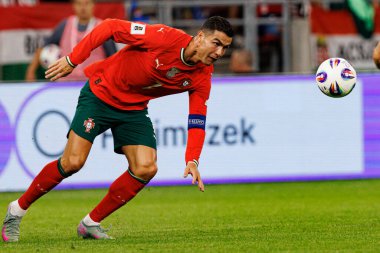 Cristiano Ronaldo seen  during World Cup 2026 European qualification game between national teams of Hungary and Poland (Maciej Rogowski/ Ball Raw Images)