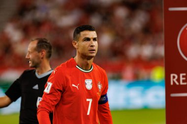Cristiano Ronaldo seen  during World Cup 2026 European qualification game between national teams of Hungary and Poland (Maciej Rogowski/ Ball Raw Images)
