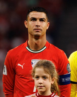 Cristiano Ronaldo seen  during World Cup 2026 European qualification game between national teams of Hungary and Poland (Maciej Rogowski/ Ball Raw Images)
