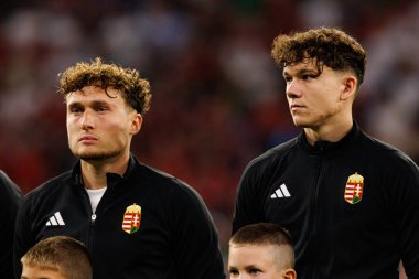 Callum Styles and Alex Toth seen  during World Cup 2026 European qualification game between national teams of Hungary and Poland (Maciej Rogowski/ Ball Raw Images)