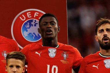 Nuno Mendes seen  during World Cup 2026 European qualification game between national teams of Hungary and Poland (Maciej Rogowski/ Ball Raw Images)
