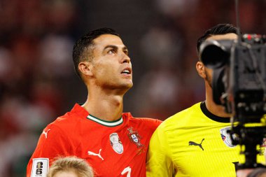 Cristiano Ronaldo seen  during World Cup 2026 European qualification game between national teams of Hungary and Poland (Maciej Rogowski/ Ball Raw Images)