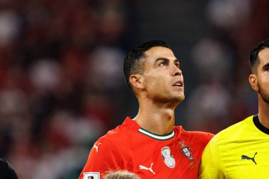 Cristiano Ronaldo seen  during World Cup 2026 European qualification game between national teams of Hungary and Poland (Maciej Rogowski/ Ball Raw Images)