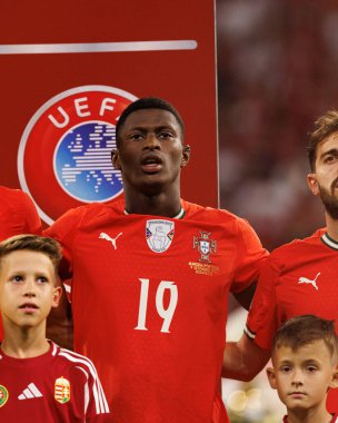 Nuno Mendes seen  during World Cup 2026 European qualification game between national teams of Hungary and Poland (Maciej Rogowski/ Ball Raw Images)