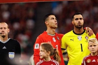 Cristiano Ronaldo and Diogo Costa seen  during World Cup 2026 European qualification game between national teams of Hungary and Poland (Maciej Rogowski/ Ball Raw Images)