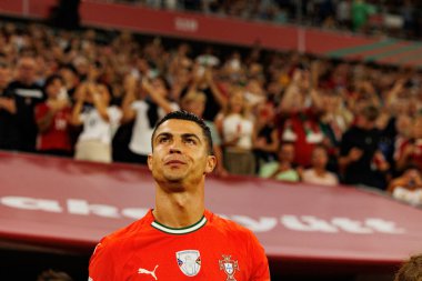 Cristiano Ronaldo seen  during World Cup 2026 European qualification game between national teams of Hungary and Poland (Maciej Rogowski/ Ball Raw Images)