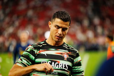 Cristiano Ronaldo seen  during World Cup 2026 European qualification game between national teams of Hungary and Poland (Maciej Rogowski/ Ball Raw Images)