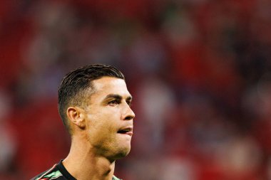 Cristiano Ronaldo seen  during World Cup 2026 European qualification game between national teams of Hungary and Poland (Maciej Rogowski/ Ball Raw Images)