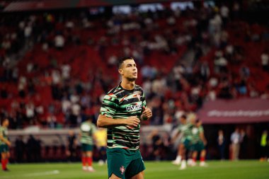 Cristiano Ronaldo seen  during World Cup 2026 European qualification game between national teams of Hungary and Poland (Maciej Rogowski/ Ball Raw Images)