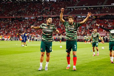 Ruben Neves and Ruben Dias seen  during World Cup 2026 European qualification game between national teams of Hungary and Poland (Maciej Rogowski/ Ball Raw Images)