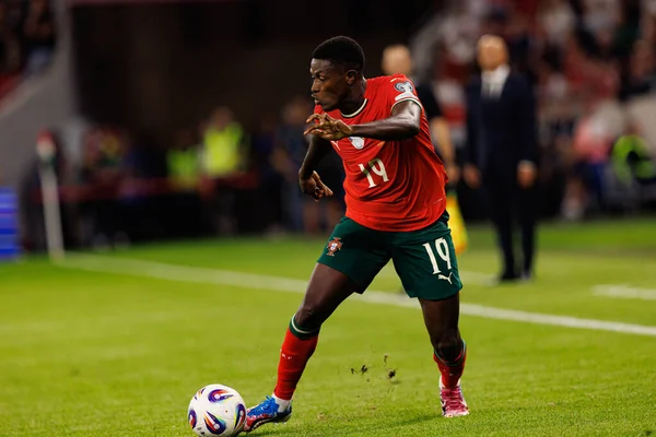 Nuno Mendes seen  during World Cup 2026 European qualification game between national teams of Hungary and Poland (Maciej Rogowski/ Ball Raw Images)