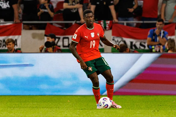 Nuno Mendes seen  during World Cup 2026 European qualification game between national teams of Hungary and Poland (Maciej Rogowski/ Ball Raw Images)