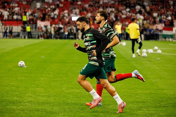 Bruno Fernandes and Ruben Dias seen  during World Cup 2026 European qualification game between national teams of Hungary and Poland (Maciej Rogowski/ Ball Raw Images)