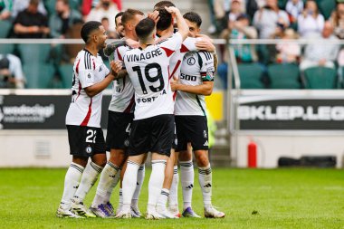 Players of Legia seen celebrating after goal from PAwel Wszolek during PKO BP Ekstraklasa 25 26 game between teams of Legia Warszawa and Radomiak Radom at Wojska Polskiego Stadium (Maciej Rogowski/Ball Raw Images)