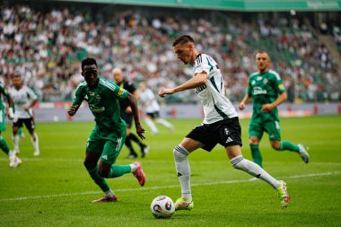 Zie Outtara and Ermal Krasniqi seen during PKO BP Ekstraklasa 25 26 game between teams of Legia Warszawa and Radomiak Radom at Wojska Polskiego Stadium (Maciej Rogowski/Ball Raw Images)