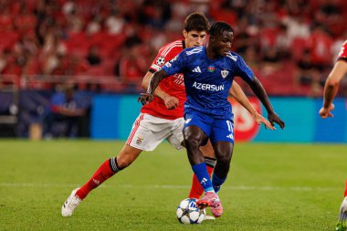 Antonio Silva and Emmanuel Addai seen during Champions League 25 26 league phase game between SL Benfica and Qarabag FK (Maciej Rogowski/ Ball Raw Images)