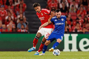 Richard Rios and Marko Jankovic seen during Champions League 25 26 league phase game between SL Benfica and Qarabag FK (Maciej Rogowski/ Ball Raw Images)