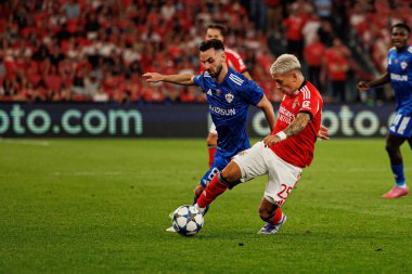 Marko Jankovic and Gianluca Prestianni seen during Champions League 25 26 league phase game between SL Benfica and Qarabag FK (Maciej Rogowski/ Ball Raw Images)