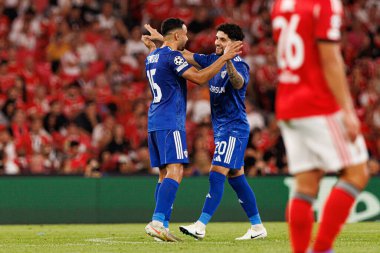 Leandro Andrade and Kady Borges seen during Champions League 25 26 league phase game between SL Benfica and Qarabag FK (Maciej Rogowski/ Ball Raw Images)