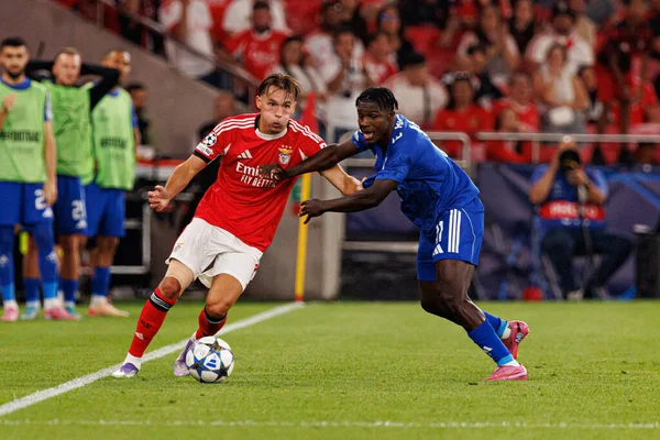 Amar Dedic and Emmanuel Addai seen during Champions League 25 26 league phase game between SL Benfica and Qarabag FK (Maciej Rogowski/ Ball Raw Images)