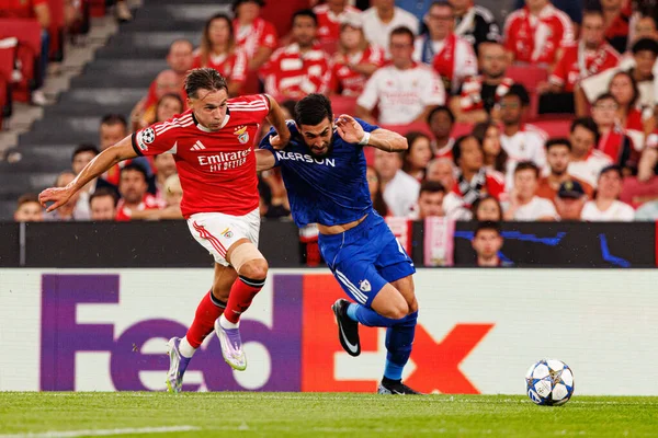 Amar Dedic and Elvin Jafarguliyev seen during Champions League 25 26 league phase game between SL Benfica and Qarabag FK (Maciej Rogowski/ Ball Raw Images)