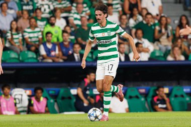 Francisco Trincao seen  celebrating after scoring goal during Champions League 25 26 league phase game between Sporting CP and FC Kairat Almaty (Maciej Rogowski/ Ball Raw Images)