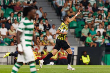 Edmilson  seen celebrating after goal during Champions League 25 26 league phase game between Sporting CP and FC Kairat Almaty (Maciej Rogowski/ Ball Raw Images)