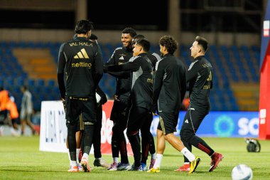 Players of Casa Pia seen during Liga Portugal game between teams of Casa Pia and FC Famalicao at Estadio Municipal Rio Maior (Maciej Rogowski/Ball Raw Images)