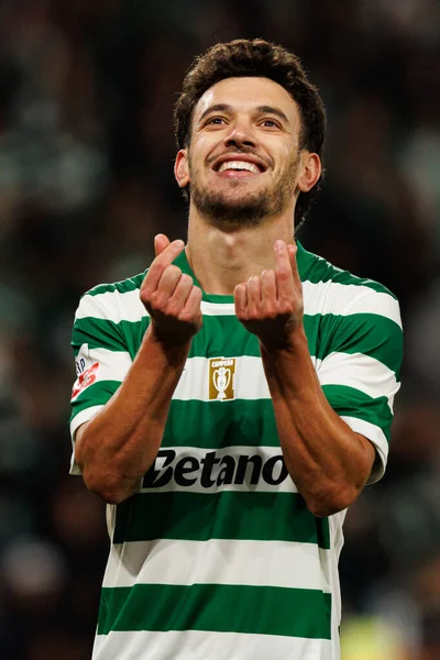 Pedro Goncalves  seen celebrating after scoring goal during Liga Portugal game between teams of Sporting CP and Moreirense FC at Estadio Jose Alvalade (Maciej Rogowski/Ball Raw Images)