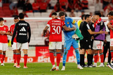 Nicolas Otamendi and Cezary Miszta seen during Liga Portugal game between SL Benfica and Rio Ave FC (Ball Raw Images/ Maciej Rogowski)