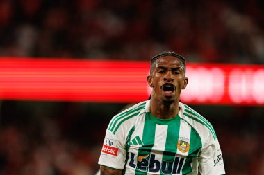 Andre Luiz seen celebrating after scoring goal during Liga Portugal game between SL Benfica and Rio Ave FC (Ball Raw Images/ Maciej Rogowski)