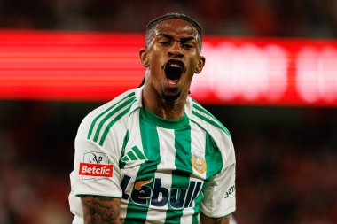 Andre Luiz seen celebrating after scoring goal during Liga Portugal game between SL Benfica and Rio Ave FC (Ball Raw Images/ Maciej Rogowski)